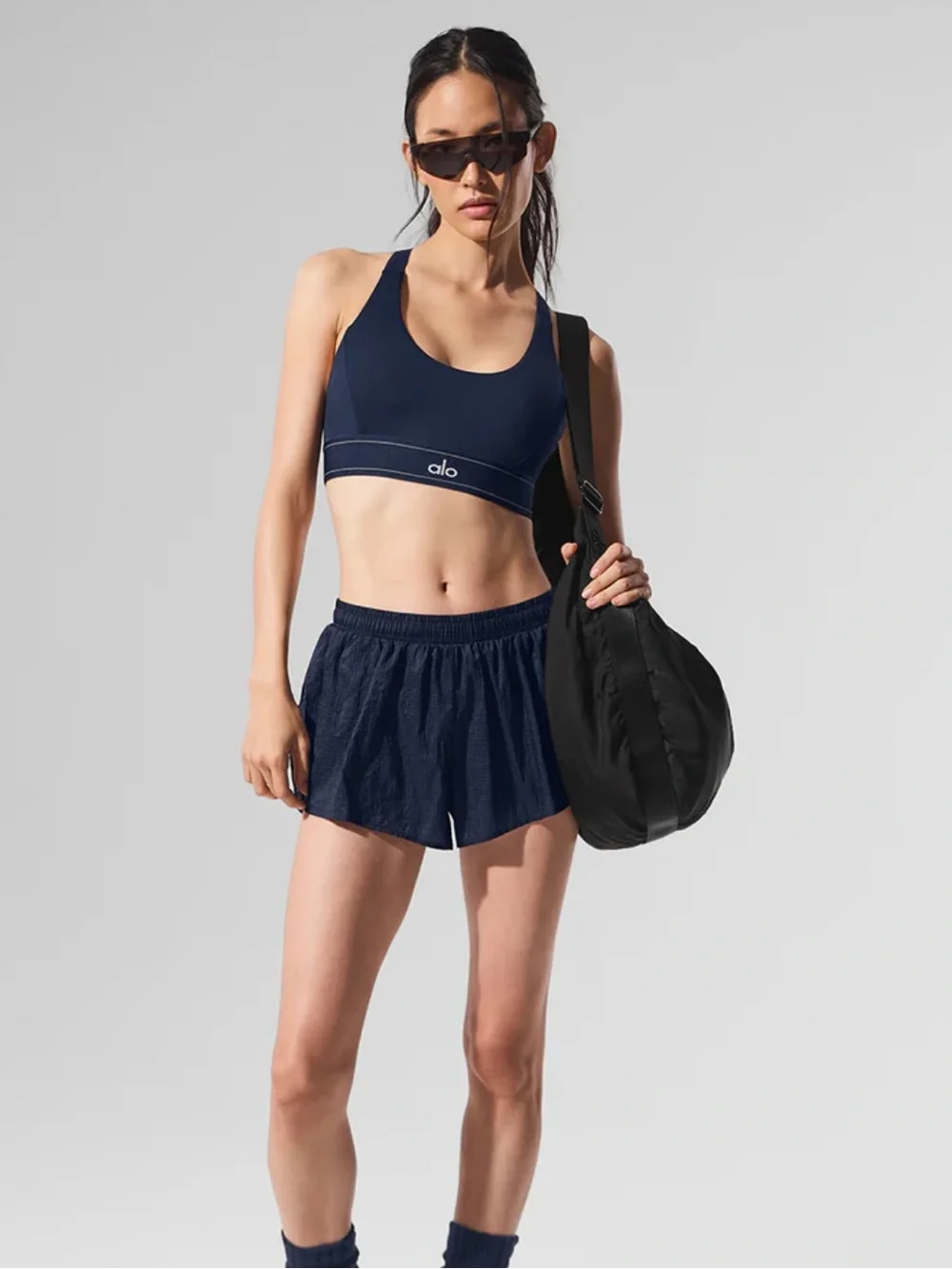 ALO Yoga Navy Blue Game Time Shorts